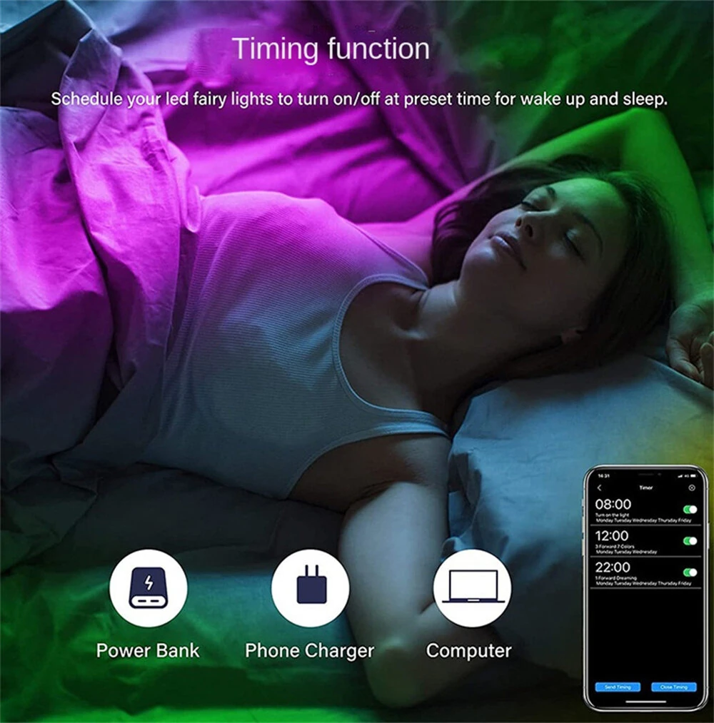 (image for) LIXINCORDA 5m~20m Smart RGBIC LED String Lights Music Sync IP68 Waterproof APP/Remote/Voice Control With Alexa/Google Christmas Decoration