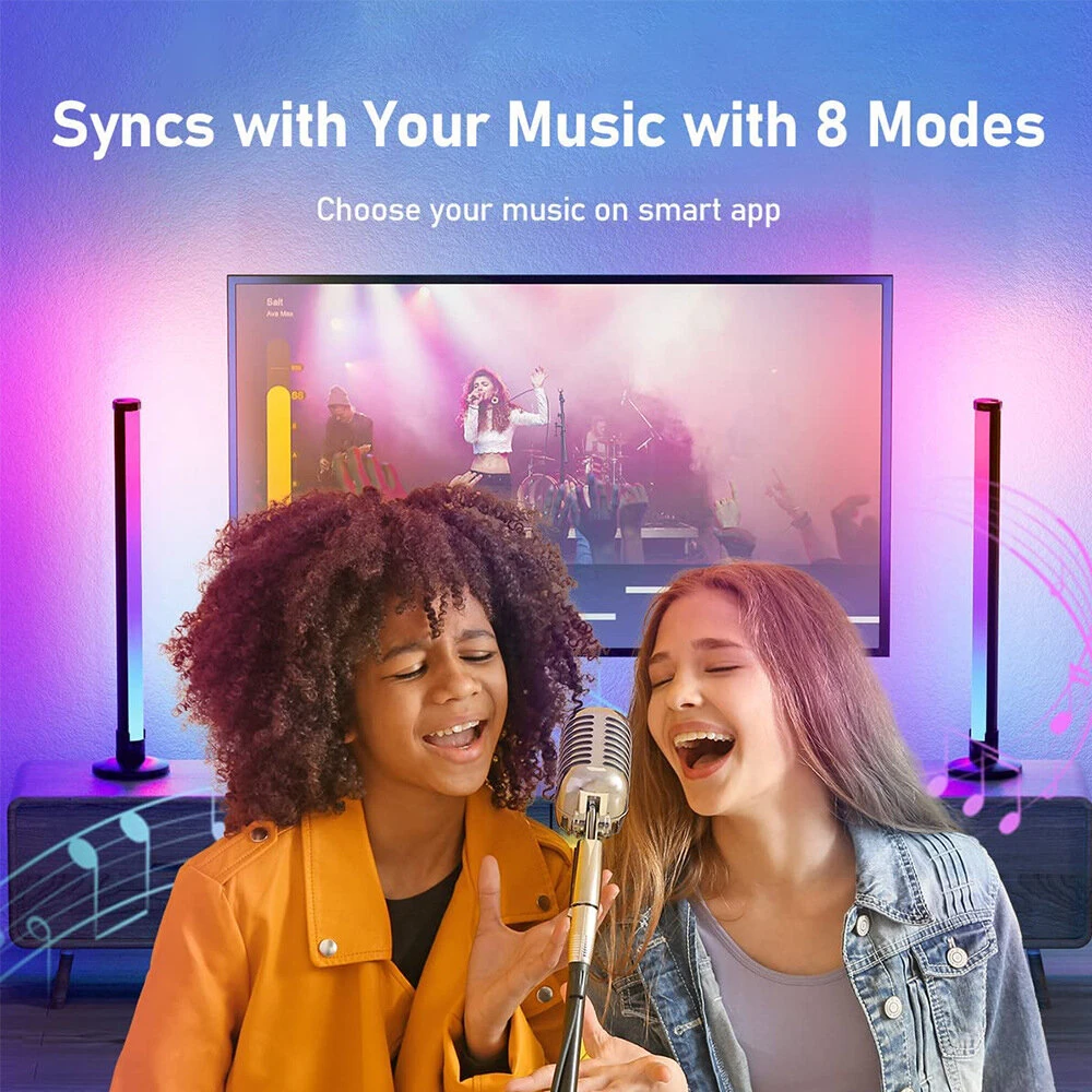 (image for) LIXINCORDA Smart LED RGBIC Desktop Lamp Atmosphere Rhythm Pickup Light Bars Bluetooth APP Control Remote Control